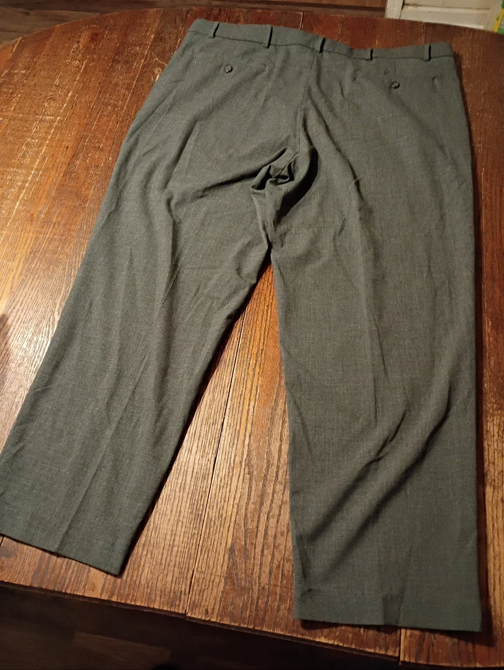 44x30 George Grey Dress Pants Trousers Slacks Flat Front Pleated Leg